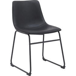 LABEL51 Eetkamerstoel Risto - Zwart - PU-Leder - Black Frame