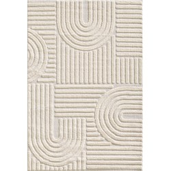 Laagpolig vloerkleed Arte - Japandi Stijl - Creme - 120x170 cm