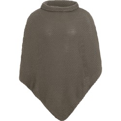 Knit Factory Coco Gebreide Poncho - Cappuccino - One Size