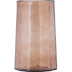 PTMD Windlicht Pernella - 17x17x27 cm - Glas - Geel