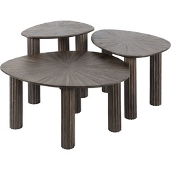 Salontafel - Driehoekig - Set Van 3 - Teakhout - Maya