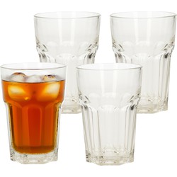 Excellent Houseware Drinkglazen set - 4 stuks - glas - 360 ml - water glazen - vaatwasser bestendig - Drinkglazen