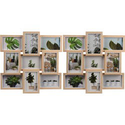 2x stuks multi fotolijst hout met 9 lijstjes geschikt voor een foto van 10 x 15 cm - Fotolijsten