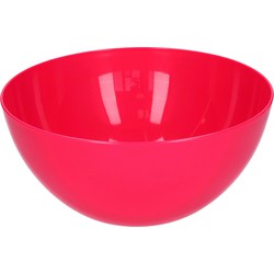 Plasticforte Serveerschaal/saladeschaal - D23 x H10 cm - kunststof - fuchsia roze - Serveerschalen