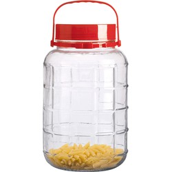 Urban Living Voedsel opslag container - glas - 10 liter - afsluitdop en draag hengsel - voorraadpot - Voorraadpot