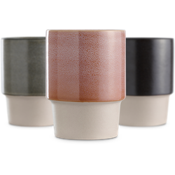 Lilly stoneware mokken - Set van 3 kleuren