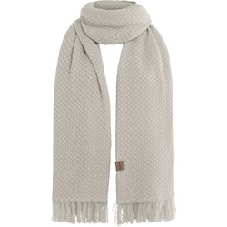 Knit Factory Astre Sjaal - Bright Grey/Off White - 200x90 cm