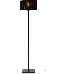 Vloerlamp Iguazu - Bamboe/Jute Zwart - Ø30x126cm