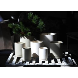 PTMD Bloempot Vik - 20x20x25 cm - Cement - Taupe