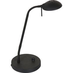 Mexlite - tafellamp - Biron - zwart - glas metaal - bureaulamp - LED - 7502ZW