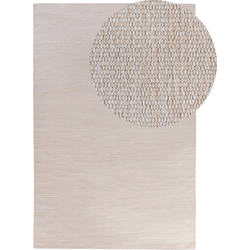 DERINCE - Laagpolig vloerkleed - Lichtbeige - 140 x 200 cm - Katoen