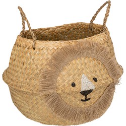 Opbergmand Leo - Beige – Riet – Ø35 x H40cm