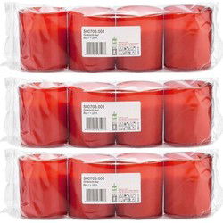 12x Rode grafkaars/graflicht 5 x 6 cm 1 dag - Stompkaarsen