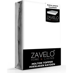 Zavelo Molton Topper Hoeslaken (100% Katoen)-Lits-jumeaux (180x220 cm)