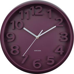 Wandklok Elevated Classic Numbers - Dark mauve - 5x33.5x33.5cm
