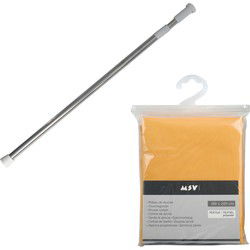 MSV Douchegordijn met ophangstang - uitschuifbaar 75-125 cm - saffraan geel - 180 x 200 cm - polyester - Douchegordijnen