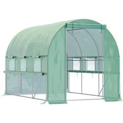 4goodz Foliekas 3x2x2 m tunnel inloopkas kweektent 6 ramen - Groen