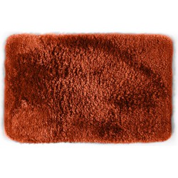 Spirella badkamer vloer kleedje/badmat tapijt - hoogpolig en luxe uitvoering - terracotta - 40 x 60 cm - Microfiber - Badmatjes