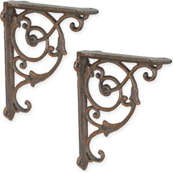 A PAIR OF CAST IRON WALL BRACKETS