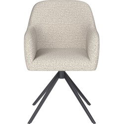 Eetkamerstoel Otis Off-White Metalen Swivel - Giga Meubel