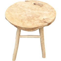 Teak houten kruk groot