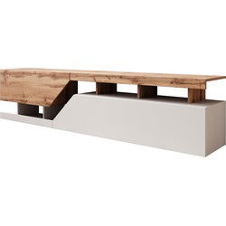 Meubella - TV-Meubel Canberra - Eiken - Wit - 200 cm