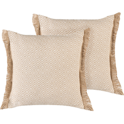 Beliani LONAR - Sierkussen-Beige-Polyester