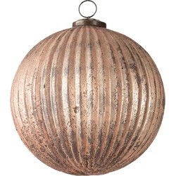 Clayre & Eef Kerstbal XL Roze Glas