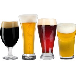 Speciaal bierglazen set - 8x stuks - 4 verschillende soorten - Bierglazen