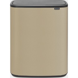 Bo Touch Bin, with 2 Inner Buckets, 2 x 30 litres - Mineral Golden Beach