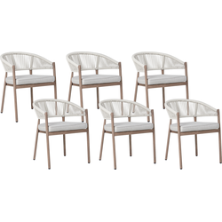 FLAVIA - Tuinstoelen set van 6 - Taupe - Aluminium