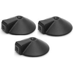 Dulimex Deurstopper/deurbuffer - 3x - D85mm - inclusief schroeven - RVS - zwart - Deurstoppers