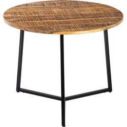 SVJ Salontafel Rond - 56 x 56 x 45 cm - Metaal - Zwart/Bruin