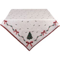 Clayre & Eef Tafelkleed Beige Katoen Kerst