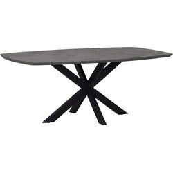 DTP Home Dining table Vito Danish oval 200 PEPPER,76x200x100 cm, mortex