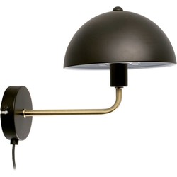 Wandlamp Bonnet - Metaal Mat Zwart - Ø20x18cm