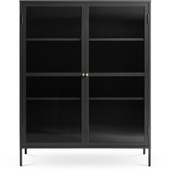 Katja metalen vitrinekast zwart - 111 x 140 cm