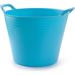 Plasticforte Flexibele emmer/kuip - blauw - 42 liter - ECO kunststof - rond - 38 x 45 cm - Wasmanden