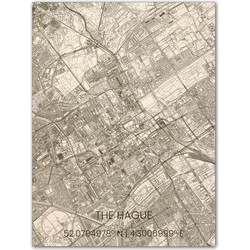 Houten Citymap Den Haag 100x80 cm 