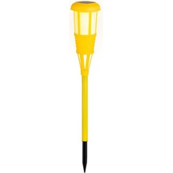 Lumineo Tuinfakkel - solar - geel - 61 cm - Prikspots - Fakkels