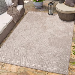 Tapijtenloods Duo Binnen en Buiten Vloerkleed Dubbelzijdig Outdoor Laagpolig Tapijt Beige- 200x290 CM