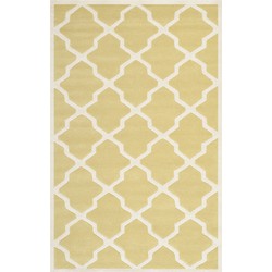 Safavieh Contemporary Indoor Hand Tufted Area Rug, Chatham Collection, CHT735, in Light Gold & Ivory, 152 X 244 cm
