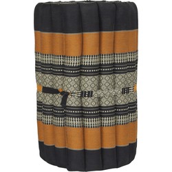 Fine Asianliving Thaise Mat Oprolbaar Matras 190x50x4.5cm Zwart Oranje