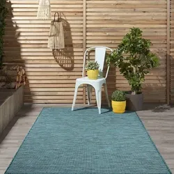 Hilaria Buitenkleed Effen Blauw vloerkleed - Voor Binnen & Buiten - 120 X 170 CM