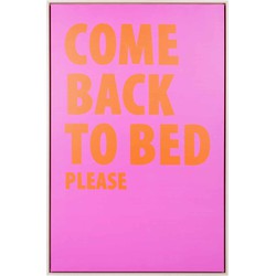 Wanddecoratie Come Back To Bed Large - Roze - 90x60x3.2cm