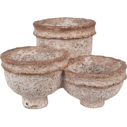 Clayre & Eef Bloempot  27x29x17 cm Beige Polyresin Plantenpot