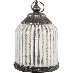 Clayre & Eef LED Lantaarn Wit Glas