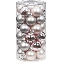 Inge Christmas Kerstballen - 30x st - lichtroze - D4 cm - glas - Kerstbal