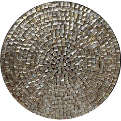 PTMD Nikael Bronze round poly shell bamboo wall panel L