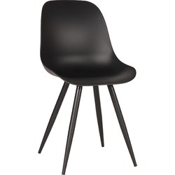 LABEL51 Eetkamerstoel Monza - Zwart - Kunststof - Black Frame